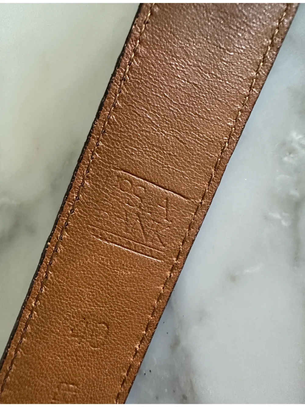 Jos A Bank Men's Belt Genuine Brown Leather W/Gold Buckle Handcrafted in Italy